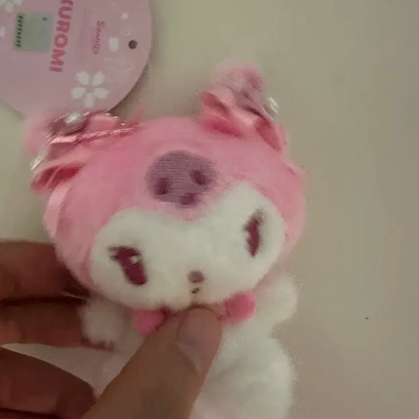 [BUNJANG] Kuromi Cherry Blossom Plush Keychain / 벚꽃 쿠로미 인형 키링