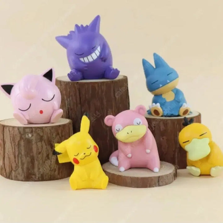 [BUNJANG] Pokemon Sleeping Figurines Set of 6 (Sealed) / 옆으로 잠자는 포켓몬스터 피규어 미개봉 6종 세트로 일괄 판매합니다.