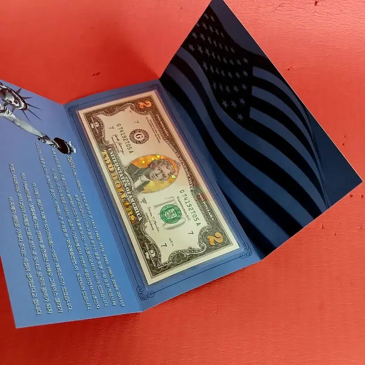 [BUNJANG] Bundle Set Gold Plated 2 Dollar Bill Hologram (10 Pieces) / (짐깐세일,10매일괄)금장2달러 행운의2달러홀로그램
