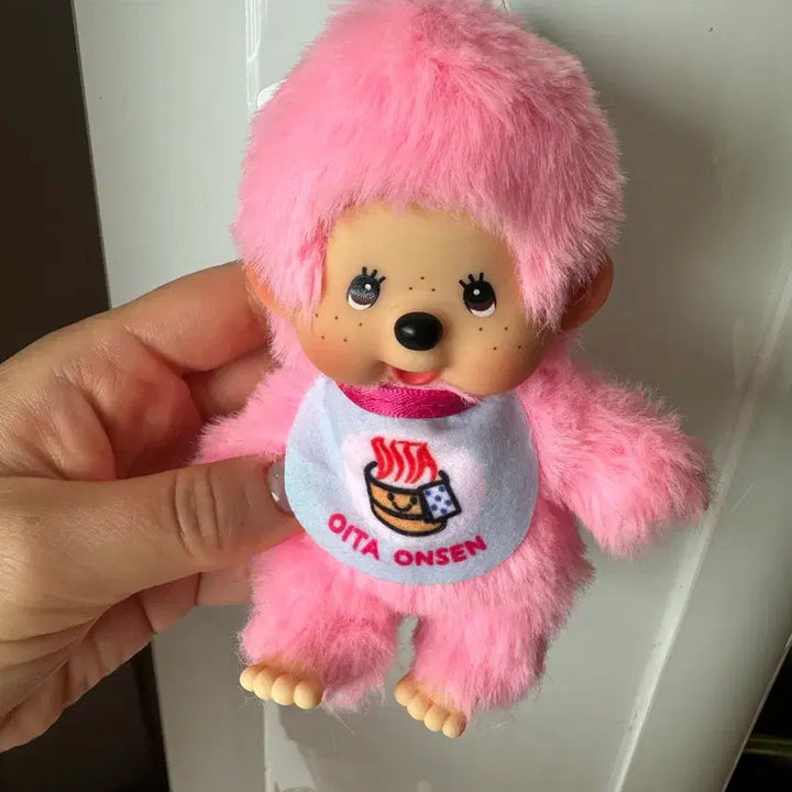 [BUNJANG] Oita Onsen Limited Monchhichi Doll Keychain with Bib / 지역한정 몬치치 오이타온센 인형 키링 (턱받이서비스)