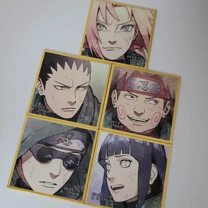 [BUNJANG] Naruto Mini Shikishi Set (Sakura, Shikamaru, Choji, Shino, Hinata) / 나루토 콩가챠 미니 색지 판매 (사쿠라 시카마루 쵸지 시노 히나타)