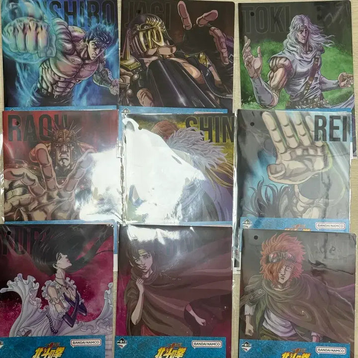 [BUNJANG] Fist of the North Star Clear File &amp; Sticker Set (9 Types) / 북두의권 F상 클리어 파일 &amp; 스티커 9종 세트