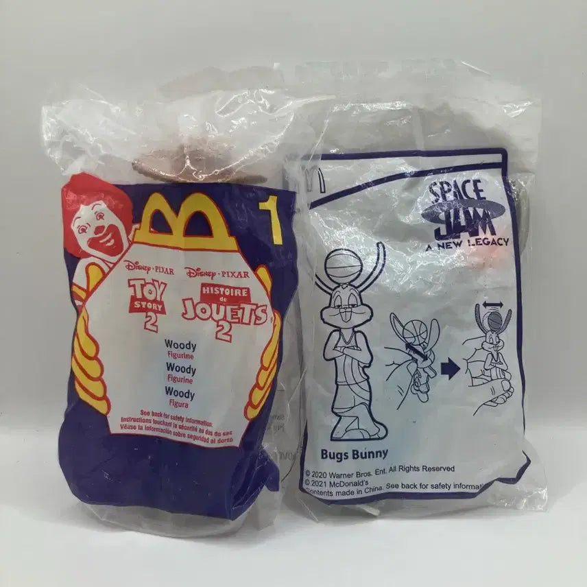 [BUNJANG] Disney Pixar Toy Story Woody &amp; Looney Tunes Bugs Bunny Happy Meal Figures Bundle Set / 토이스토리 우디 벅스버니 피규어 해피밀 일괄판매