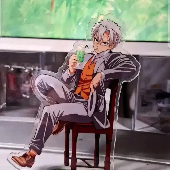 [BUNJANG] Demon Slayer Sanemi Sundabang Cafe Acrylic Stand (Unofficial) / 귀멸의칼날 사네미_순다방카페 아크릴스탠드 비공굿