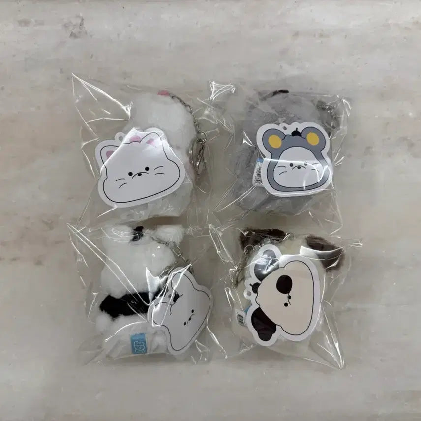 [BUNJANG] Fluffy Friends 4-Type Set Bundle / 플러피 친구들 4종 세트 일괄