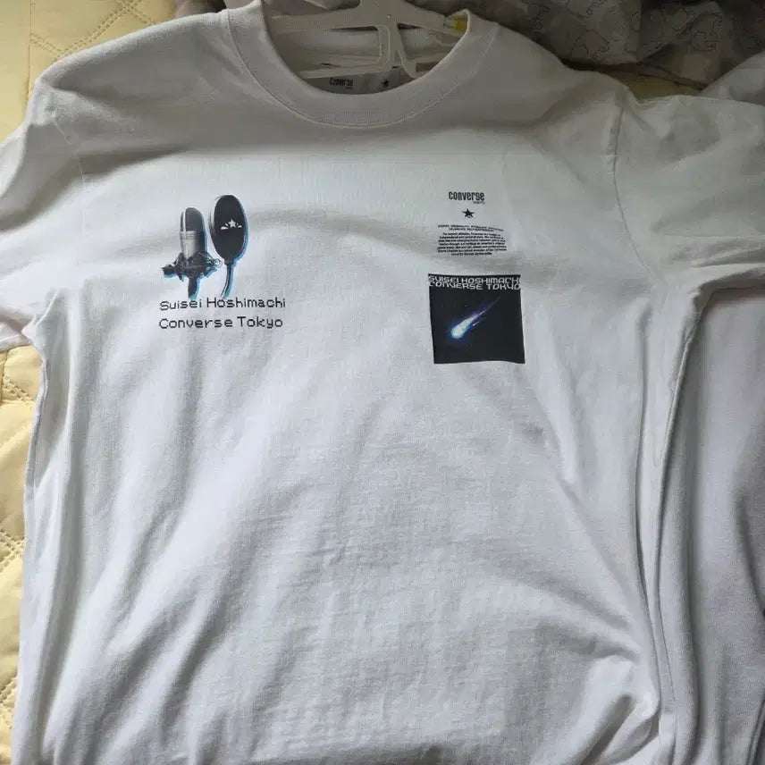 [BUNJANG] Hololive Suisei Converse Tokyo T-Shirt White / 홀로라이브 스이세이 컨버스 도쿄 반팔 티셔츠 화이트