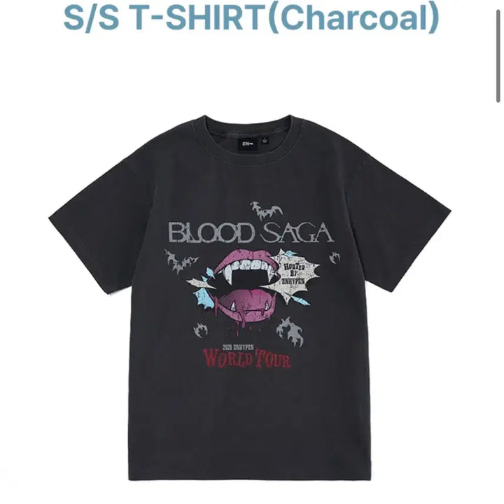 [BUNJANG] ENHYPEN Blood Sangha Tour T-Shirt Charcoal M / 엔하이픈 블러드사가 티셔츠 차콜 M