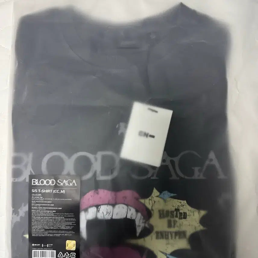 [BUNJANG] ENHYPEN Blood Sangha Tour T-Shirt Charcoal M / 엔하이픈 블러드사가 티셔츠 차콜 M