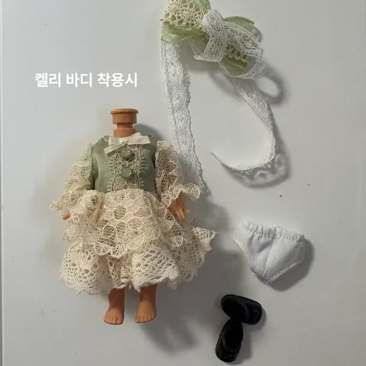 [BUNJANG] Ob11 Kelly Lace Dress Doll Clothes Set / Ob11 켈리 레이스 원피스 인형옷 세트