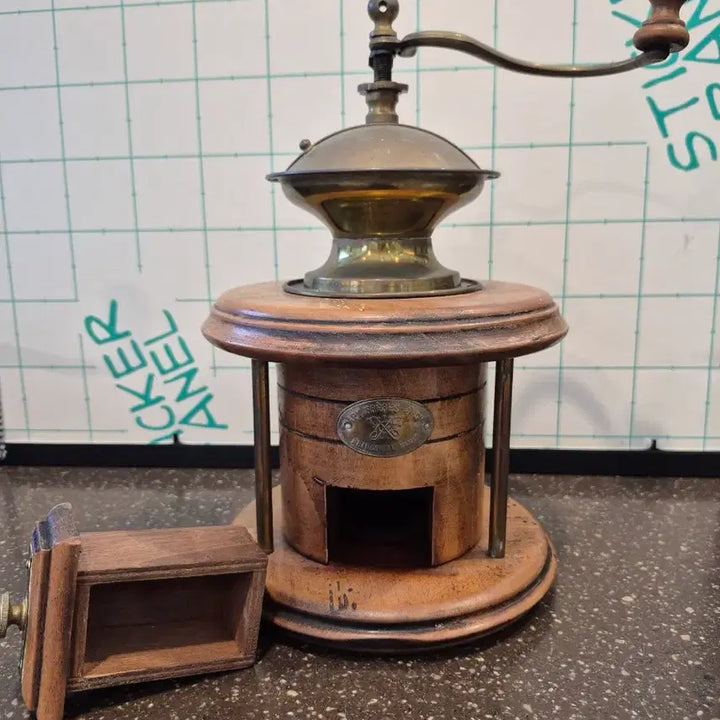 [BUNJANG] 19th-20th Century French "Round Pillar" Top Hand Coffee Mill / 2>프랑스 원통형 탑 핸드밀