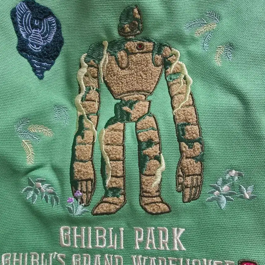 [BUNJANG] Ghibli Park Limited Edition Laputa Robot Soldier Embroidered Tote Bag / 지브리파크 한정판 라퓨타 로봇병 자수 토트백 에코백