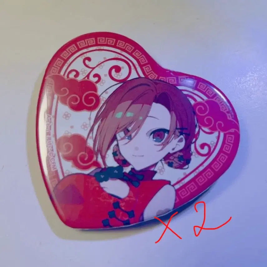 [BUNJANG] Vocaloid MEIKO Heart Can Badge (Set of 2) &amp; Cassette Tape Gacha / 보컬로이드 메이코 하트 캔뱃지(2개)+카세트테이프 가챠