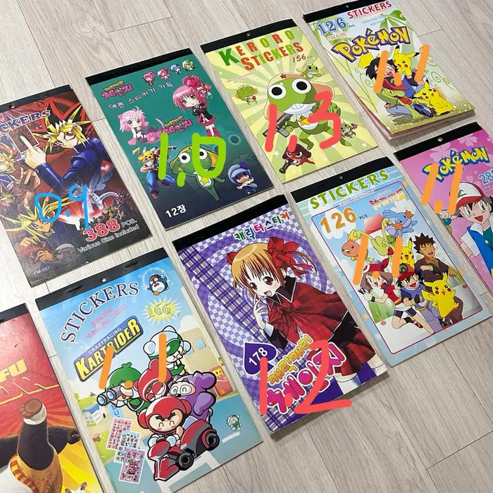 [BUNJANG] Vintage Sticker Book (Various Characters) / 고전문구 스티커북 (캐릭캐릭체인지 케로로 카트라이더 유희왕 포켓몬 등)