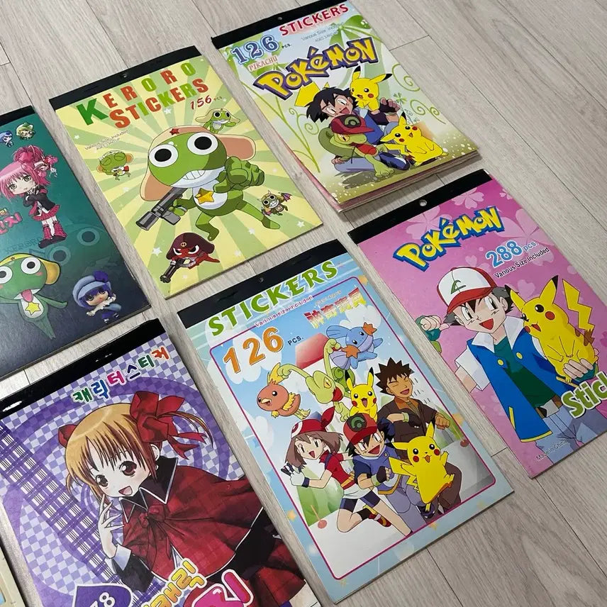 [BUNJANG] Vintage Sticker Book (Various Characters) / 고전문구 스티커북 (캐릭캐릭체인지 케로로 카트라이더 유희왕 포켓몬 등)