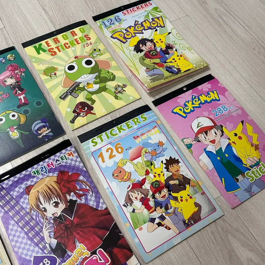 [BUNJANG] Vintage Sticker Book (Various Characters) / 고전문구 스티커북 (캐릭캐릭체인지 케로로 카트라이더 유희왕 포켓몬 등)