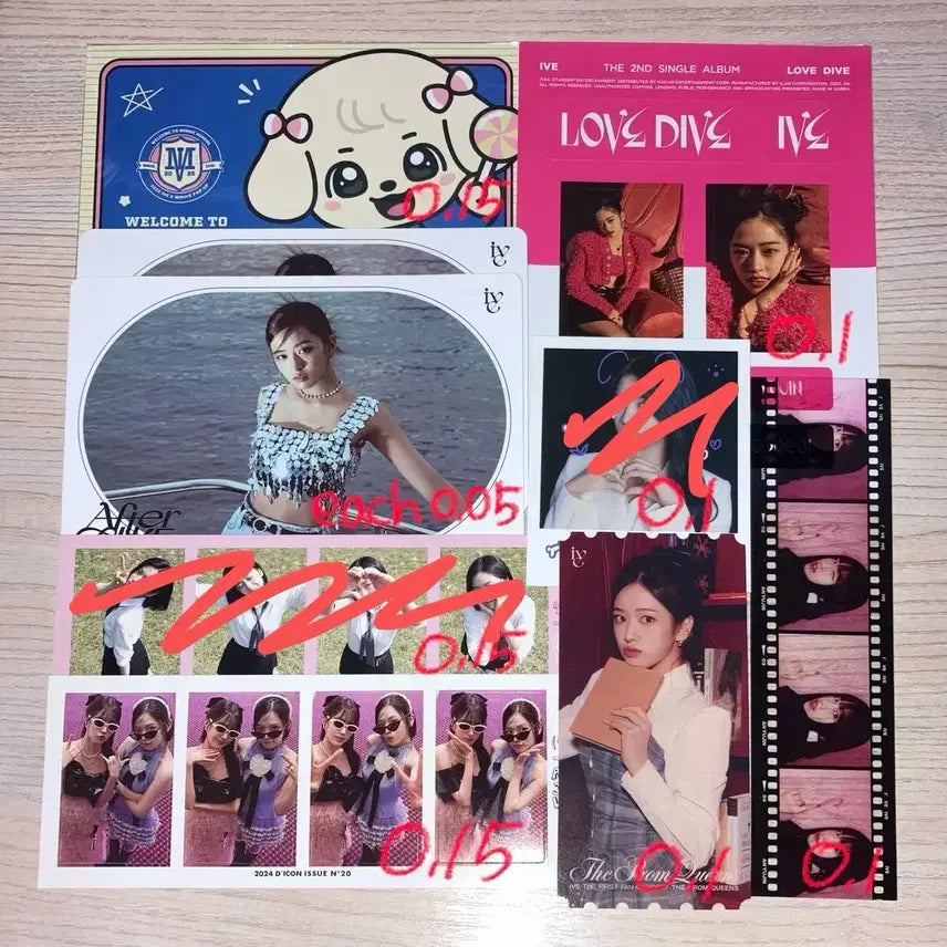 [BUNJANG] IVE IZ*ONE Yujin Wonyoung Rei Leeseo Liz Dicon Postcards Polaroids Set / 아이브 아이즈원 유진 원영 레이 이서 리즈 구성품 양도 판매 엽서 폴라 디아이콘