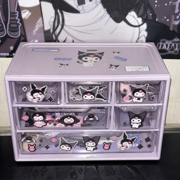 [BUNJANG] Kuromi 6-Drawer Organizer / 쿠로미 서랍 정리함 6칸 방꾸 미소녀 양산형 지뢰계