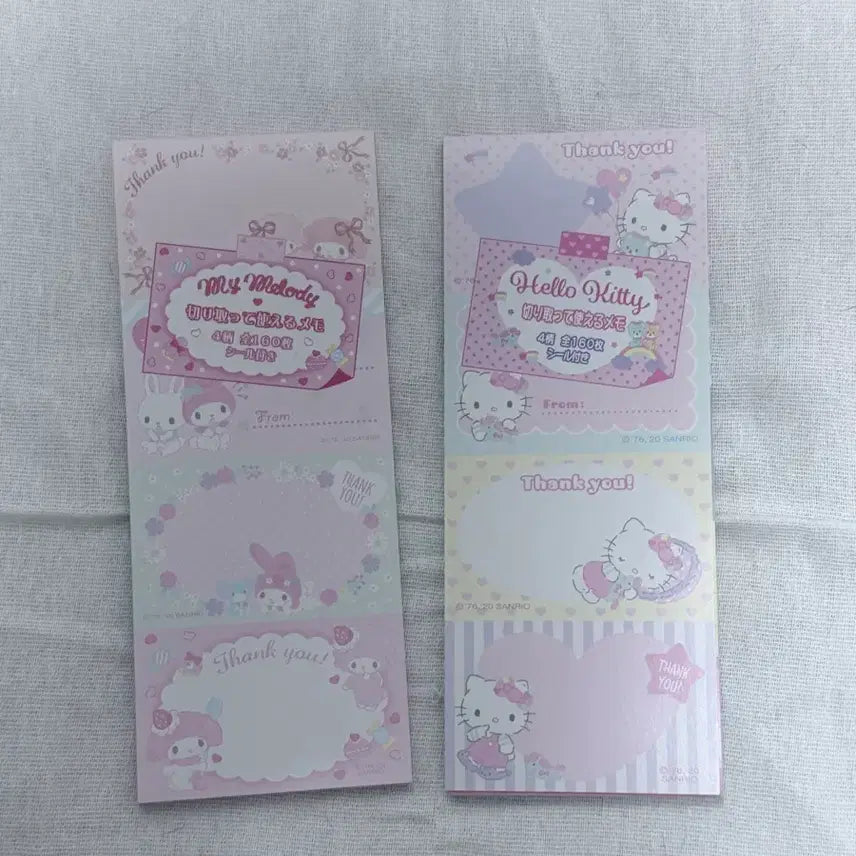 [BUNJANG] Classic Kitty My Melody Memo Pad Set / 고전 키티 마이멜로디 메모지 세트판매
