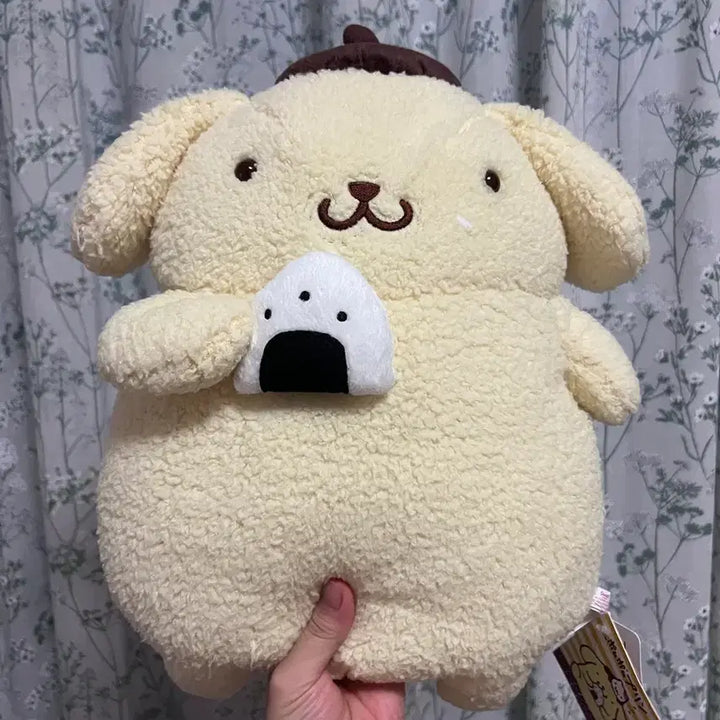 [BUNJANG] Sanrio Pompompurin Classic Plush Doll with Rice Grains on Mouth / 고전 주먹밥 입가에 밥풀 붙은 폼폼푸린 누이인형