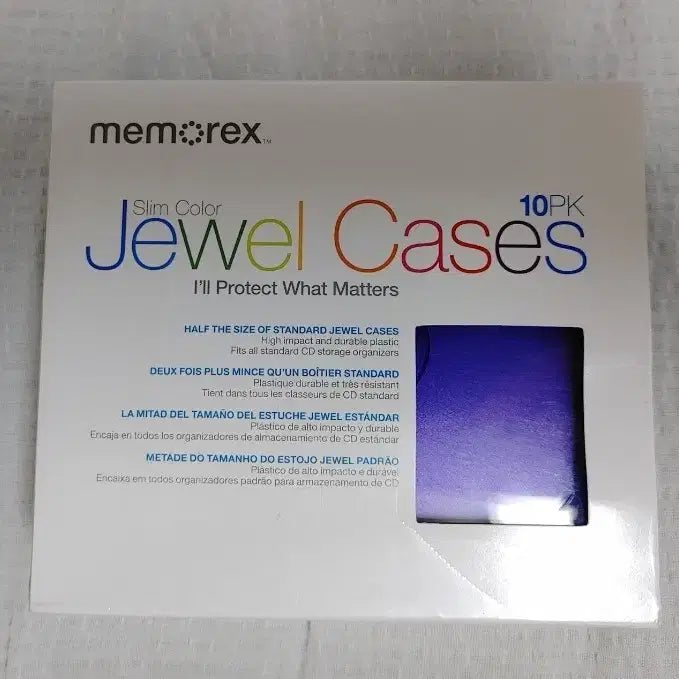 [BUNJANG] Memorex Slim Jewel CD Case (10 pcs) / 메모렉스 CD 슬림 컬러 주얼 케이스 (10개 -1세트)