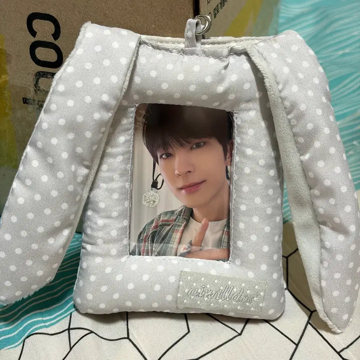 [BUNJANG] Rabbit Photocard Holder Toploader Grey / 토끼 포카홀더 포토카드홀더 탑로더 그레이 회색 도트