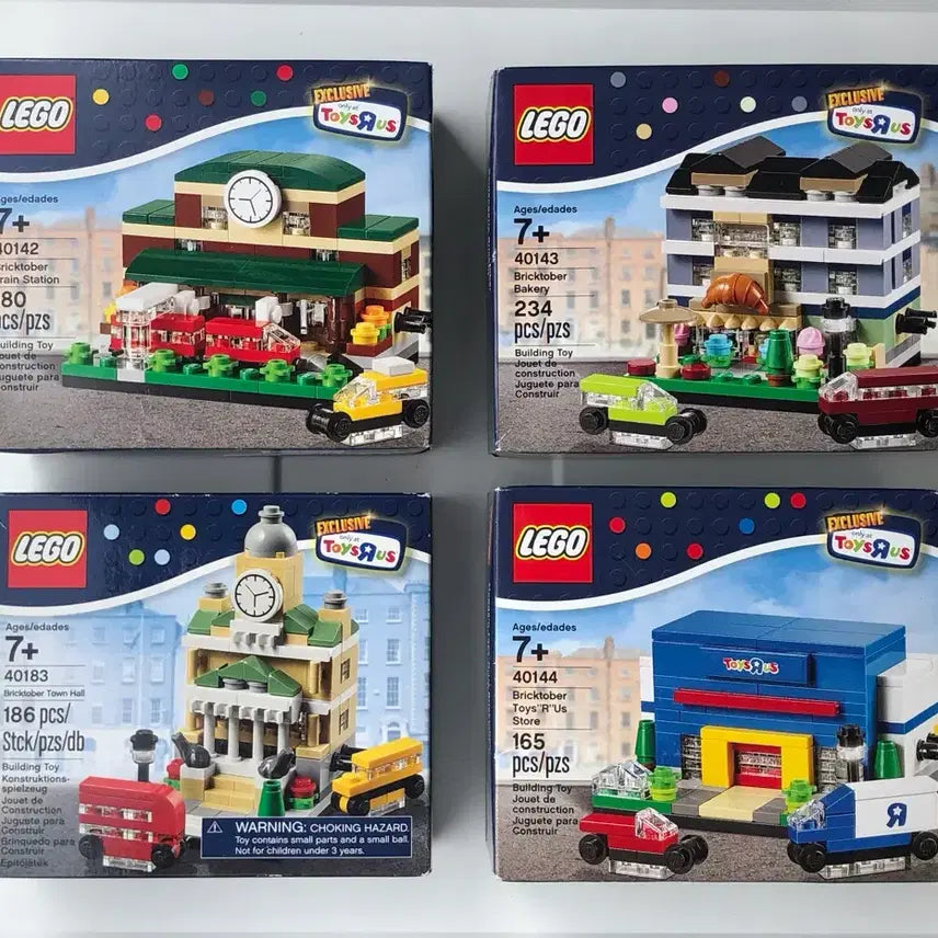 [BUNJANG] LEGO Bricktober 4-Set Bundle (Train Station, Bakery, Town Hall, TRU Store) / 레고 브릭토버 4종 세트 (기차역, 베이커리, 타운홀, 토이저러스 스토어)