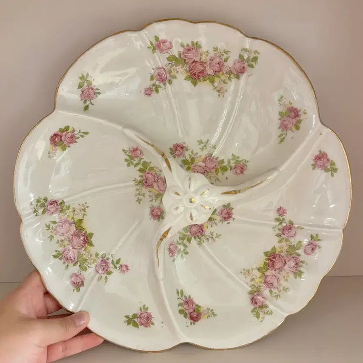 [BUNJANG] Antique Rose 3-Tier Serving Platter / 앤틱 로즈 3절 접시