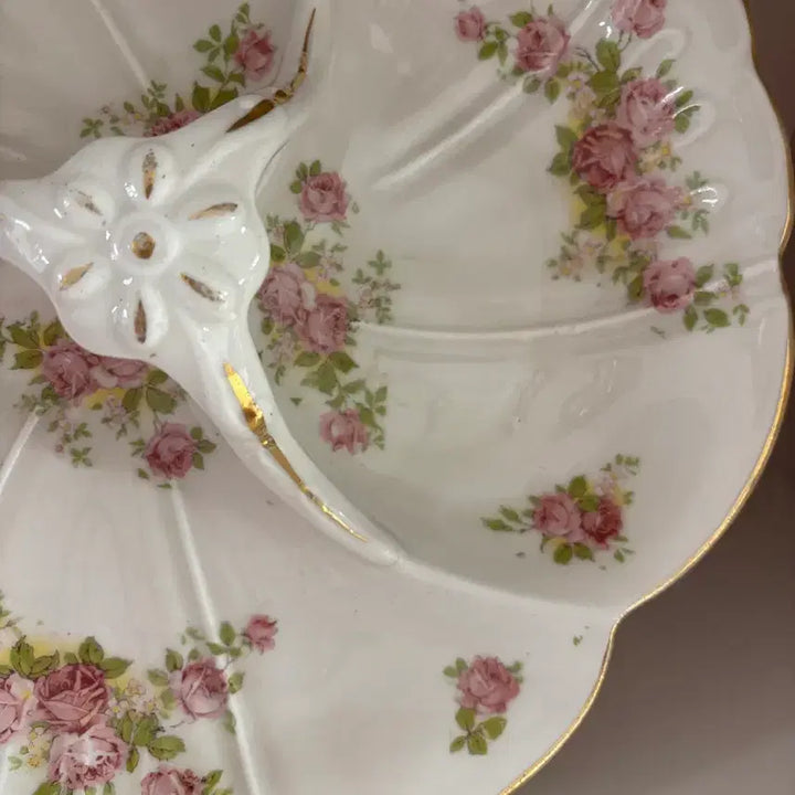 [BUNJANG] Antique Rose 3-Tier Serving Platter / 앤틱 로즈 3절 접시