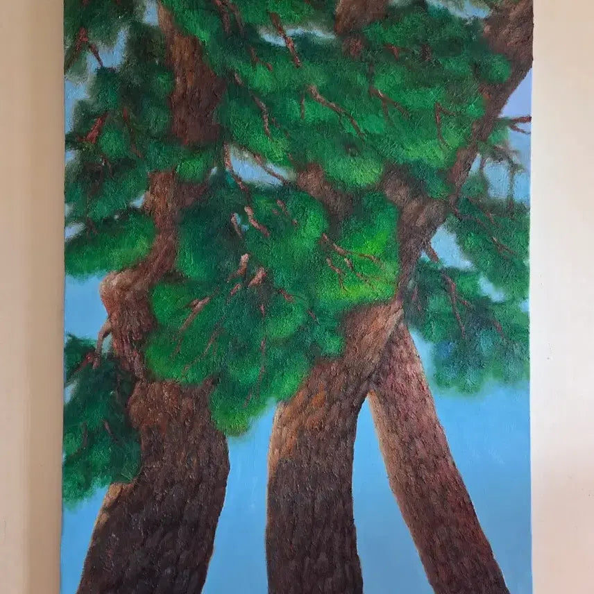 [BUNJANG] Pine Tree Oil Painting Landscape / 소나무 유화 그림 숲속 풍경