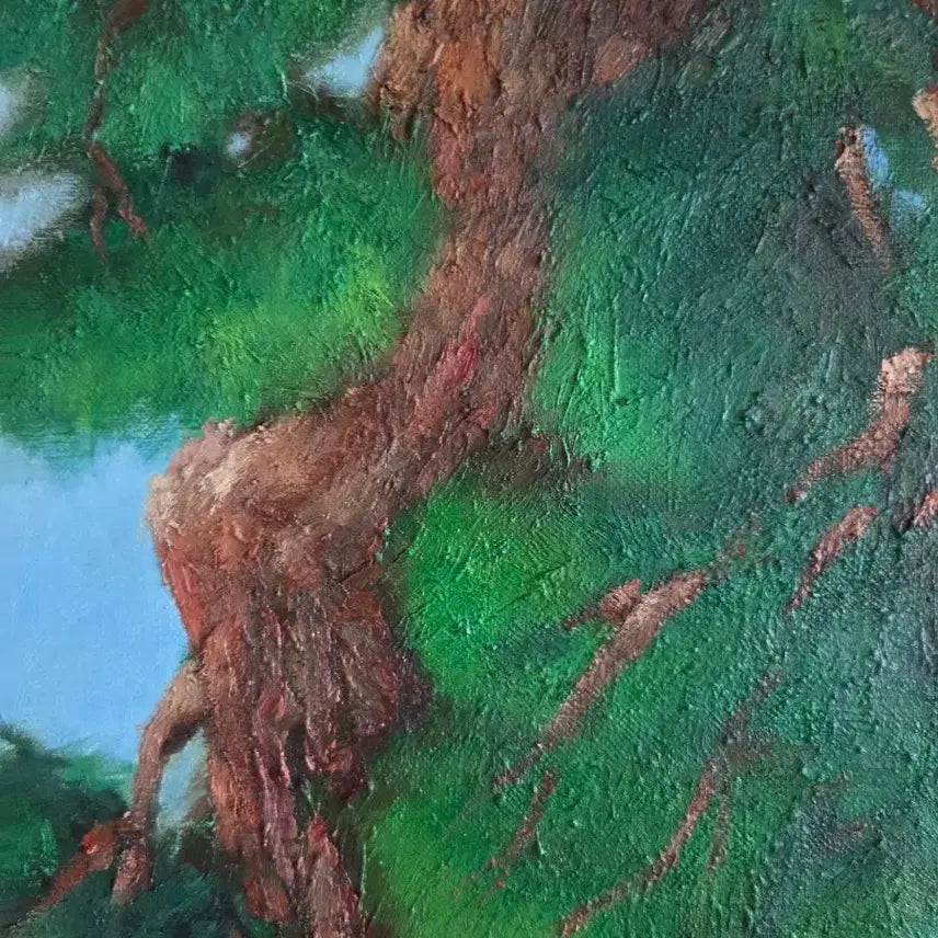 [BUNJANG] Pine Tree Oil Painting Landscape / 소나무 유화 그림 숲속 풍경
