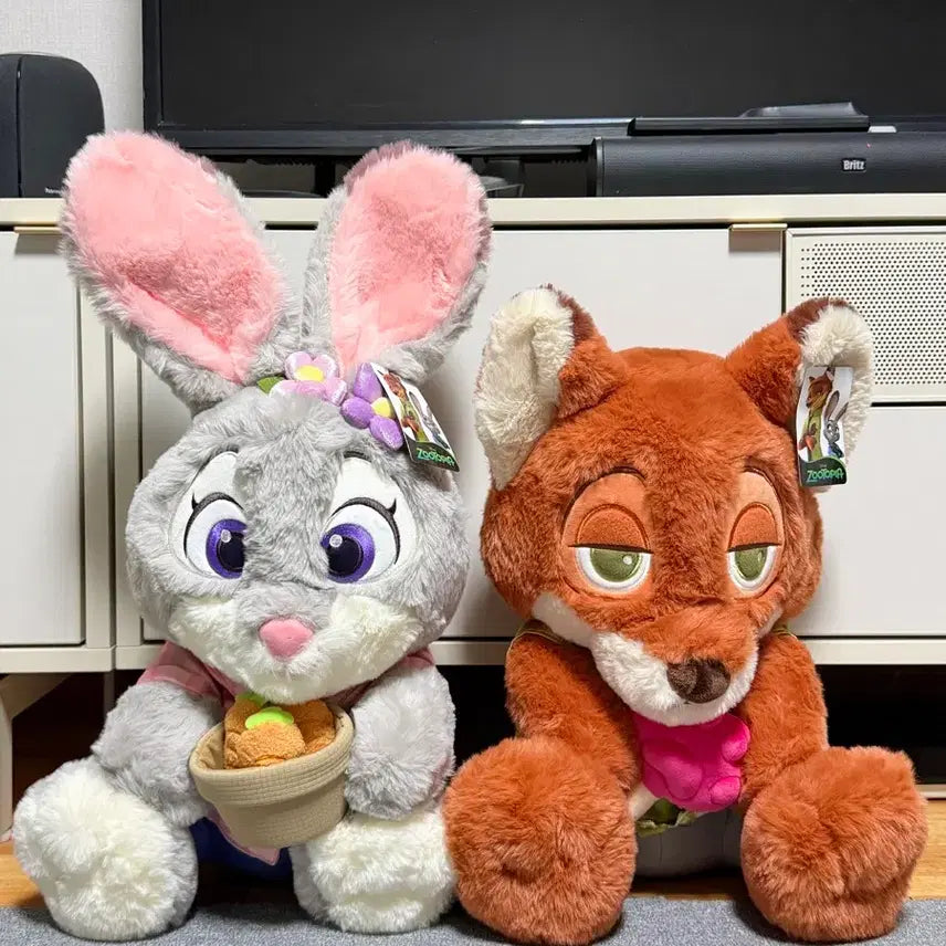 [BUNJANG] Disney Zootopia Nick Wilde &amp; Judy Hopps Large Plush Set - Unused / 대형 디즈니 주토피아 닉 주디 인형 세트 미사용 새 상품