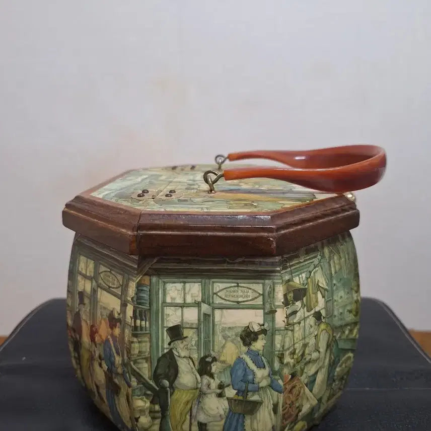 [BUNJANG] 1960s Anton Pieck Octagonal Wooden Box Bag / Jewelry Box / [빈티지] 1960s 안톤 피크(Anton Pieck) 8각 나무 박스백 / 보석함 소품