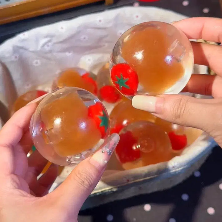 [BUNJANG] Xiaohongshu Tomato Bear Squishy Plush Toy (New, Sealed) / (새상품 미개봉) 레몬포켓 얼음토마토 슬랑이 말랑이