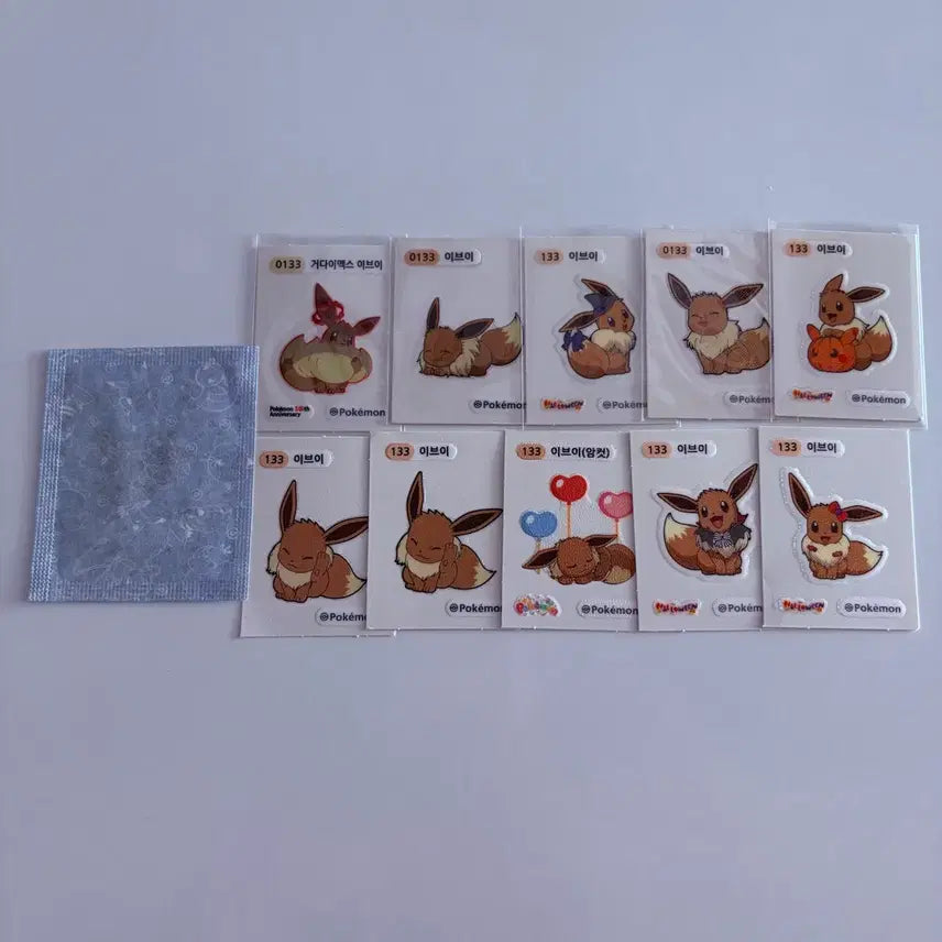 [BUNJANG] Pokemon Eevee Set 30th Anniversary Logo / 포켓몬 띠부씰 이브이세트