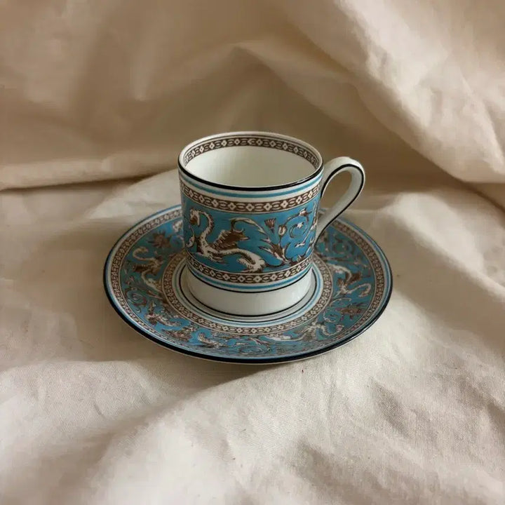 [BUNJANG] Wedgwood Florentine Turquoise Espresso Cup &amp; Saucer Set / 영국 : 웨지우드 플로렌틴 터콰이즈 에소잔