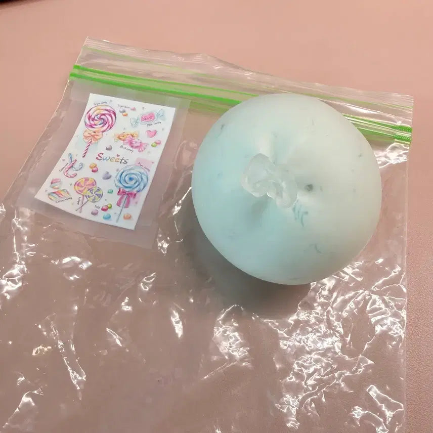 [BUNJANG] Moksam Rainbow Worm Handmade Crunch Slime / 목삼) 무지개 지렁이 수제볼 크런치
