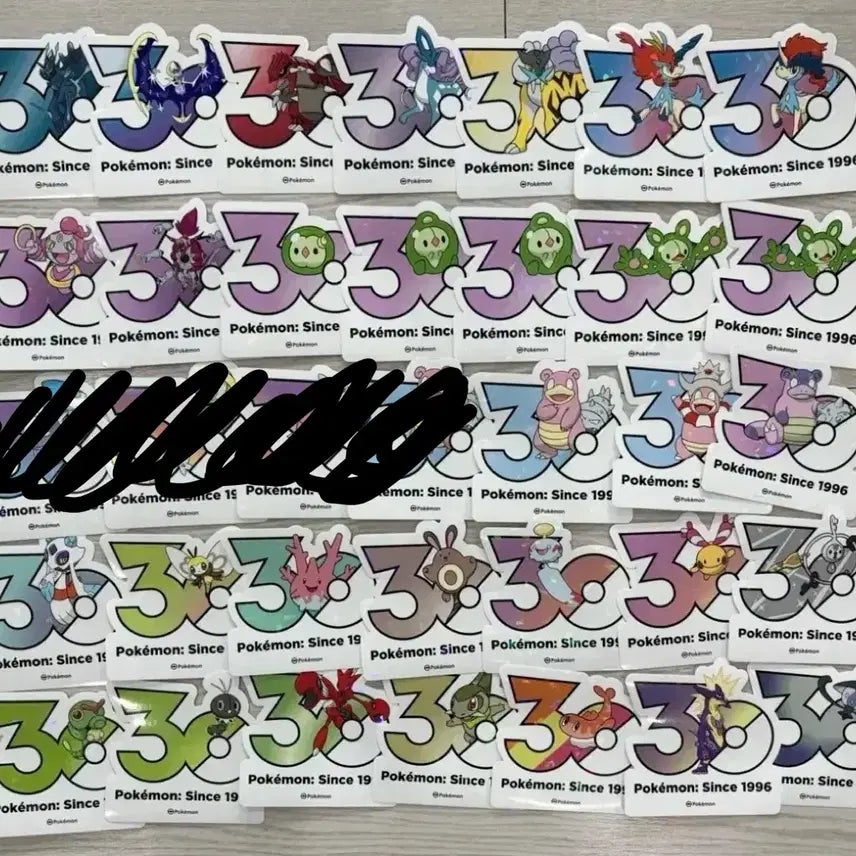 [BUNJANG] Pokemon 30th Anniversary Stickers Keldeo Yanma Lampent Klefki / 포켓몬스터 30주년 스티커 디아루가 루나아라 랑딸랑 코산호 란쿨루스 클레피 케르디오