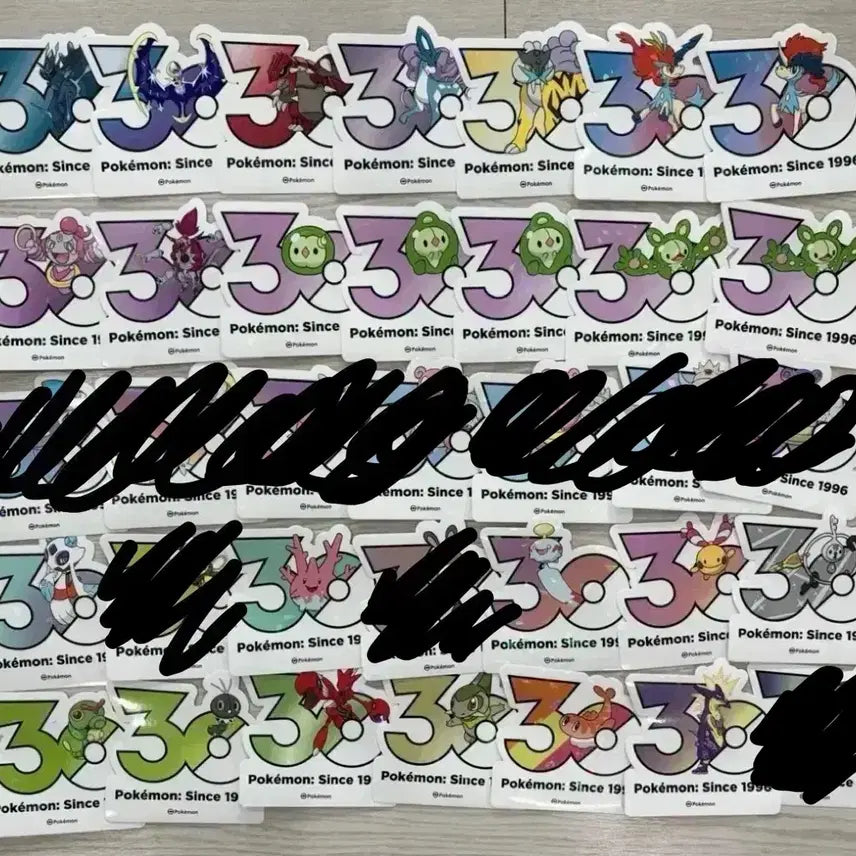 [BUNJANG] Pokemon 30th Anniversary Stickers Keldeo Yanma Lampent Klefki / 포켓몬스터 30주년 스티커 디아루가 루나아라 랑딸랑 코산호 란쿨루스 클레피 케르디오