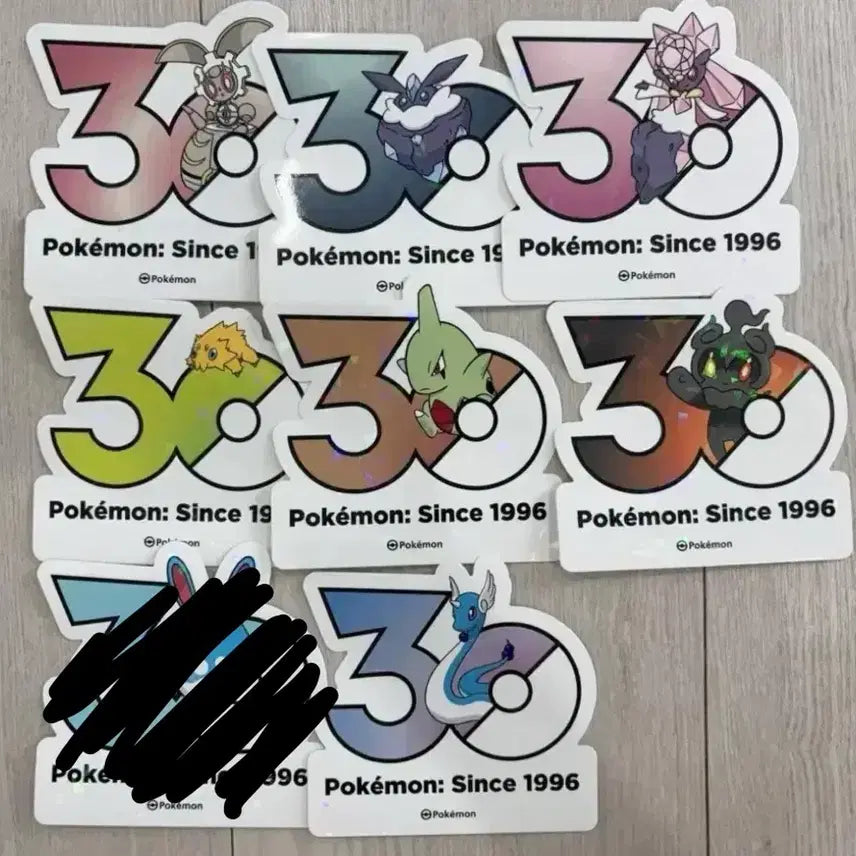 [BUNJANG] Pokemon 30th Anniversary Stickers Diancie Marshadow Azumarill Dragonair Pancham / 포켓몬스터 30주년 스티커 교환 디안시 멜리시 신뇽 파쪼옥 마기아나 애버라스