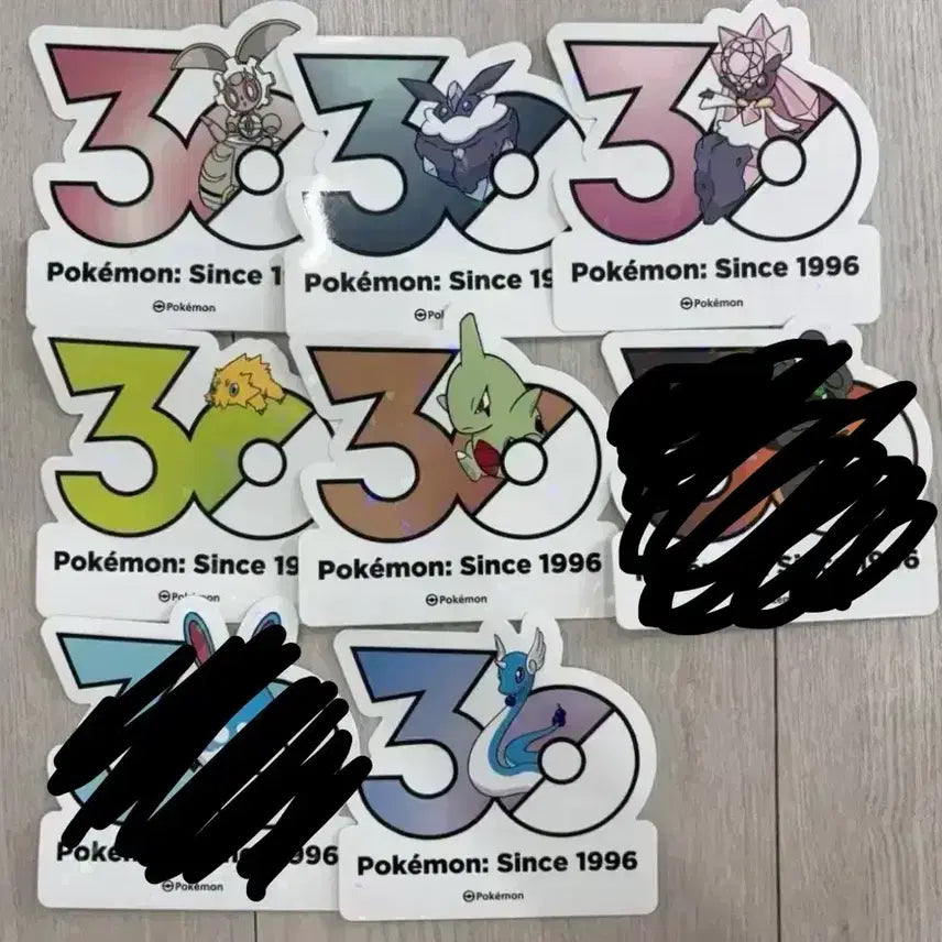 [BUNJANG] Pokemon 30th Anniversary Stickers Diancie Marshadow Azumarill Dragonair Pancham / 포켓몬스터 30주년 스티커 교환 디안시 멜리시 신뇽 파쪼옥 마기아나 애버라스