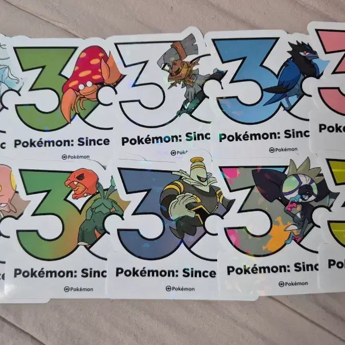 [BUNJANG] Pokemon 30th Anniversary Sticker Set (10 Sheets) / 포켓몬 30주년 스티커 10장 원가 양도(알로라 나인테일,실버디,커트로토무 등)