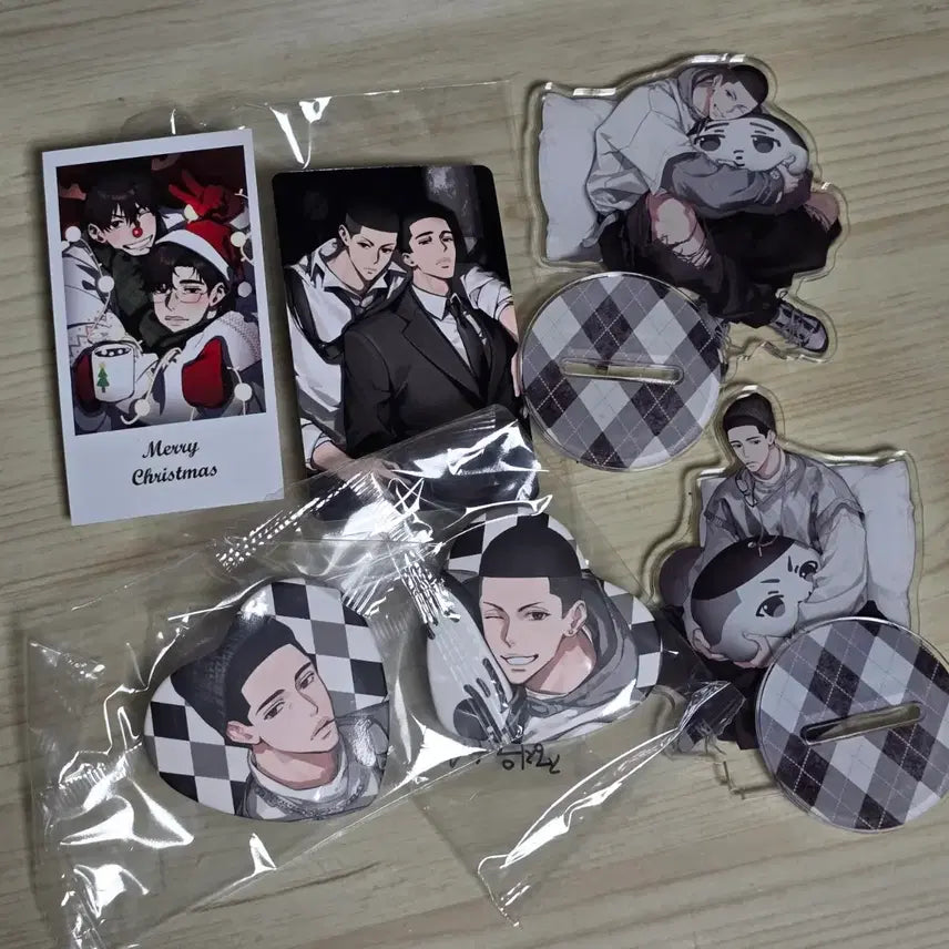 [BUNJANG] Slam Dunk Sanwang Lee Woo-sung &amp; Jeong Myung-hun Acrylic Stand, Can Badge, and Photocard Set / 슬램덩크 산왕 비공굿 우성명헌 아크릴스탠드 캔뱃지 등
