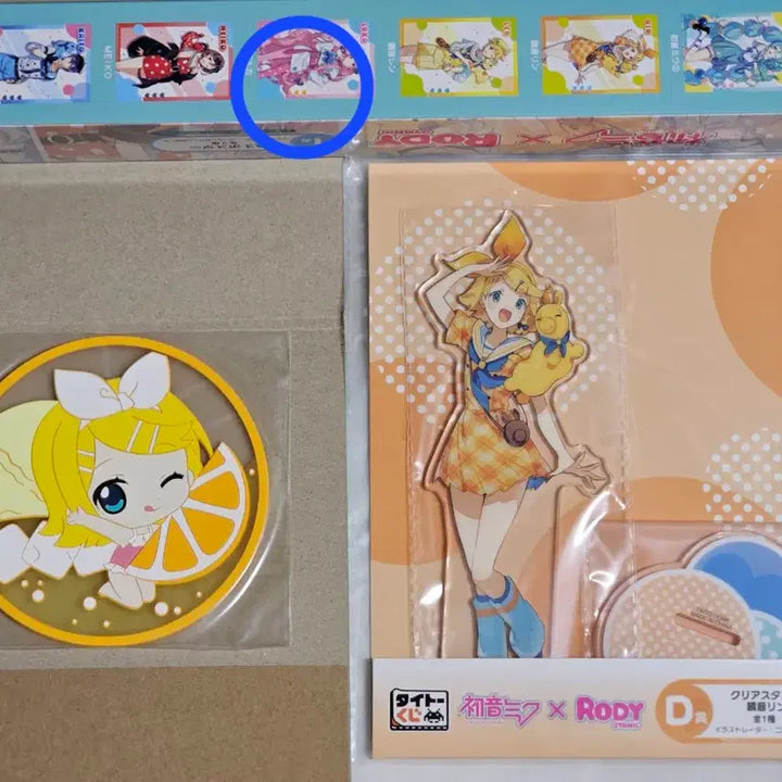 [BUNJANG] Rody x Hatsune Miku Kagamine Rin Acrylic Stand + Megurine Luka Poster Set / Rody 미쿠 쿠지 D상 아크릴 카가미네린 린 코스터 +메구리네 루카 포스터 증정