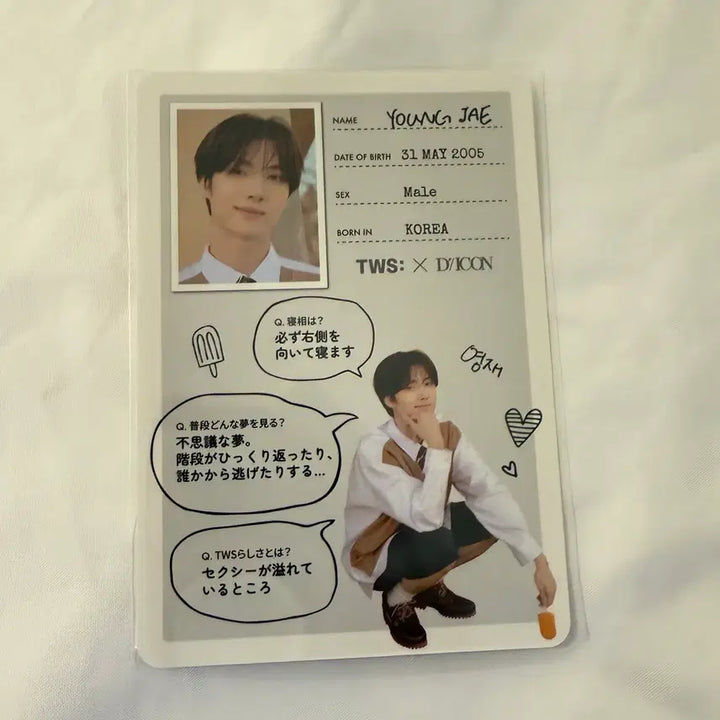 [BUNJANG] TWS DICON Japan Popup Youngjae POB Profile Card / 투어스 디아이콘 DICON 일본 팝업 영재 특전 프로필 카드