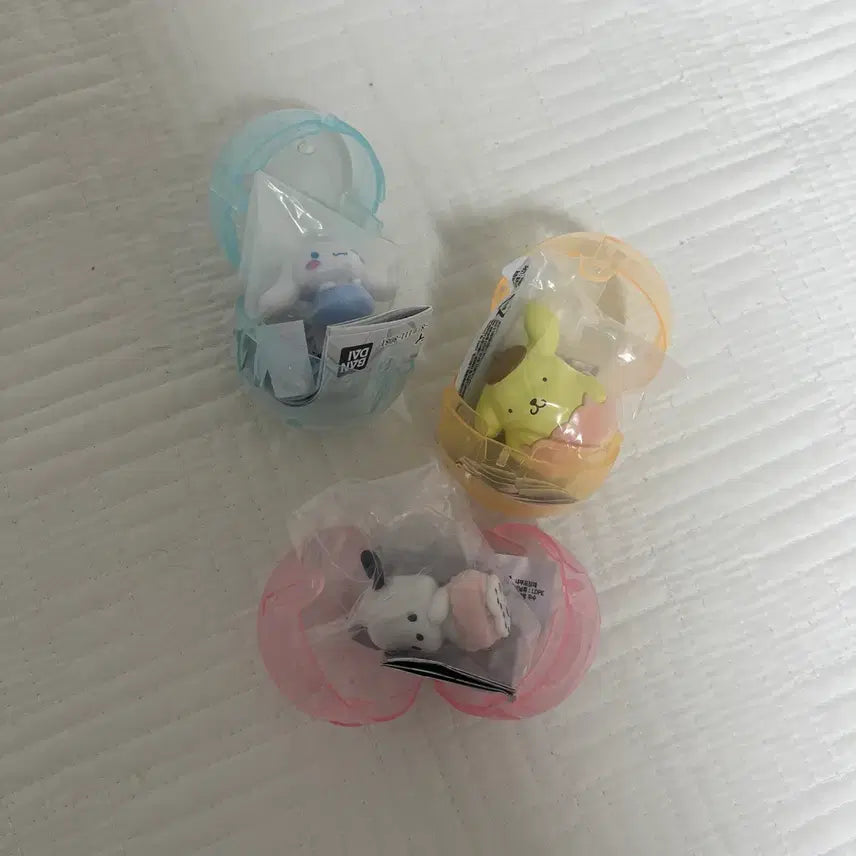 [BUNJANG] Sanrio "Pumpkin Pants" Gacha Pompompurin, Cinnamoroll, Pochacco Set / (미개봉) 산리오 호박팬츠 가챠 폼폼푸린, 시나모롤, 포차코 3종 일괄