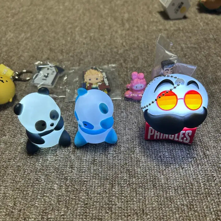 [BUNJANG] Panda &amp; Pringles Character Keychain Set / 캐릭터 키링 2종 세트 (팬더/프링글스)