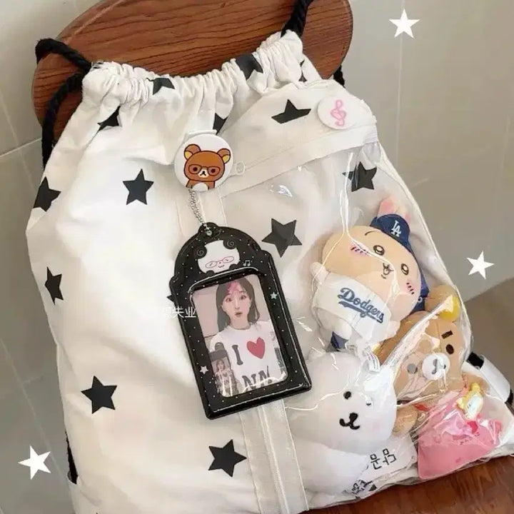 [BUNJANG] Star White Transparent Gym Sack Ita Bag / (새상품) 별 화이트 투명 짐색 이타백 덕질가방 콘서트가방