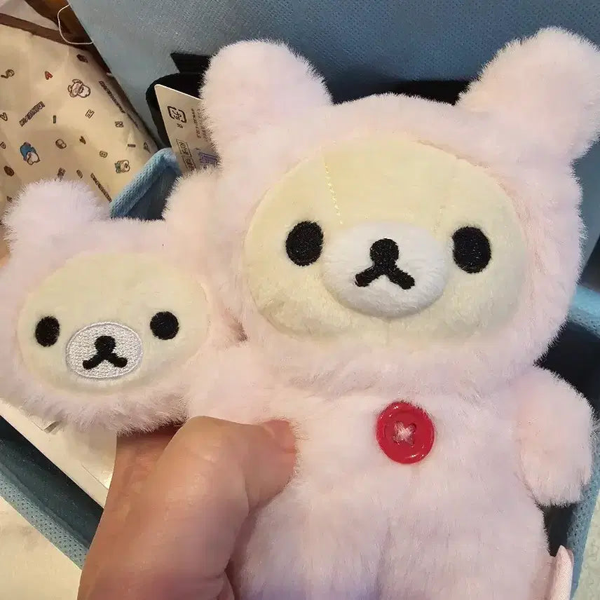 [BUNJANG] San-X Rilakkuma Usagi Set (Plush &amp; Badge) / 우사기 코리락 세트