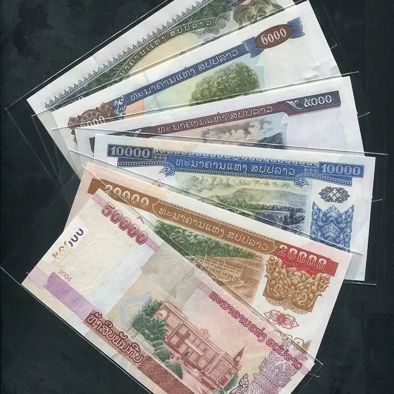 [BUNJANG] Laos Banknotes 6 Types (1000, 2000, 5000, 10000, 20000, 50000 Kip) Uncirculated / 라오스지폐 6종 1000,2000,5000,10000,20000,50000킵 완전미사용