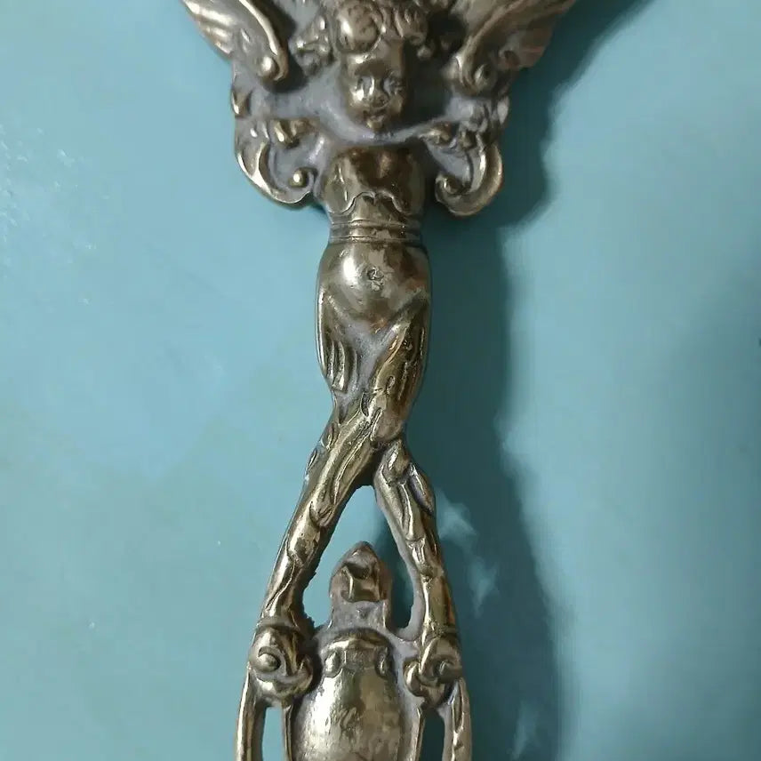 [BUNJANG] European Antique Bronze Angel Hand Mirror / 유럽앤틱 천사 브론즈 손거울
